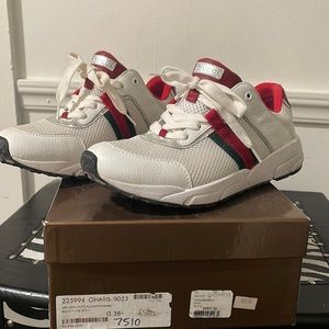 Gucci White Air Mesh Sneakers